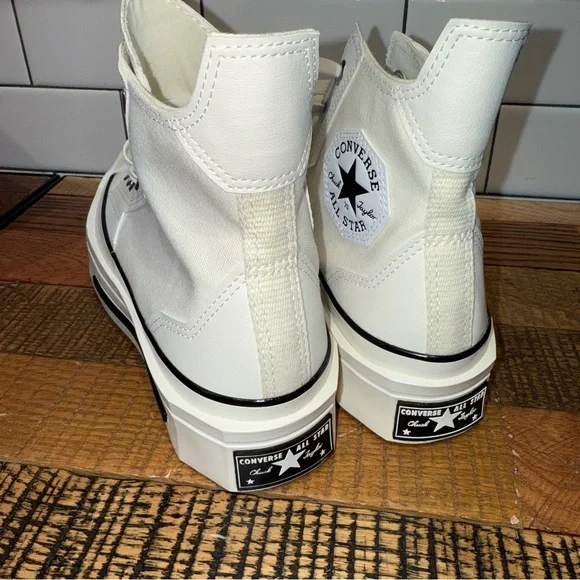 New Women's Converse Chuck 70 De Luxe Squared Hi Sneakers Egret White - A06436C - Picture 5 of 6
